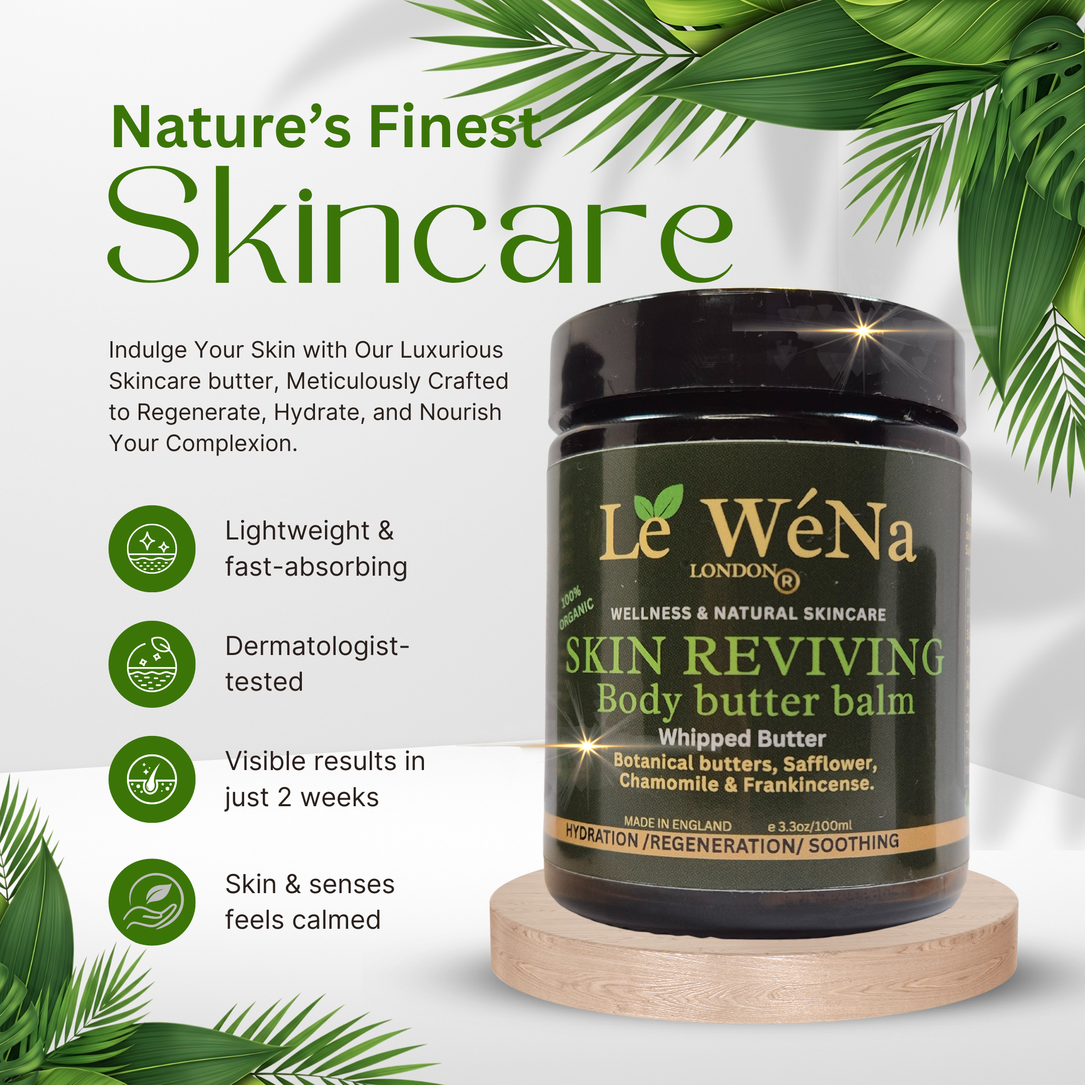 Healing|Calming Body Mosisturiser |  Skin reviving Body Balm with Safflower, Chamomile for Soothing sensitive  dry irritated skin.